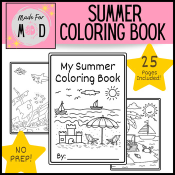 Preview of Summer Coloring Book | End of Year Activity | Independent Work Packet