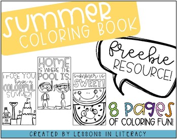 Preview of Summer Coloring Book {Freebie}