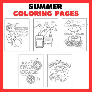 Summer Coloring Book Pages by Art room - Coloring With Anas | TPT
