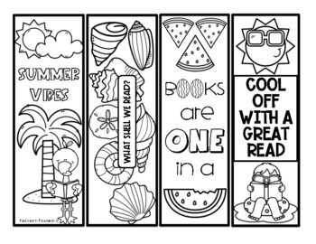 Free printable summer bookmarks to color - Cobberson + Co.