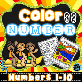 Preview of Summer Coloring | Color by Number Summer | Color by Code Summer
