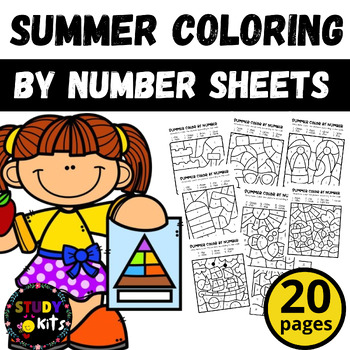 Preview of Summer Coloring | Color by Number Summer End of Year Activities