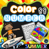 Summer Coloring | Color by Number Summer | Teen Numbers Ki