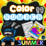 Summer Coloring | Color by Number Summer | Teen Numbers Ki