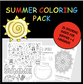 Preview of Summer Coloring Pack