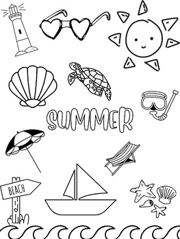 Summer Coloring Page by Emily Green | TPT