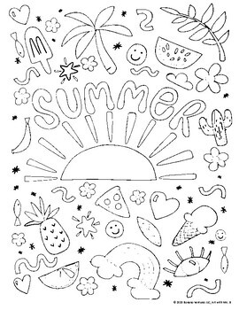 Summer Coloring Page by Art with Mrs Bonano | TPT