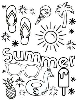 Summer Coloring Page by Katy Blom | TPT