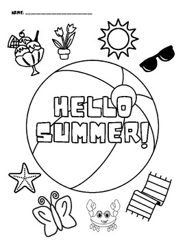 Summer Coloring Page by Bethany Marcum | TPT