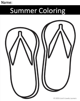 Summer Coloring Page by Lizzies Lovely Learners | TPT