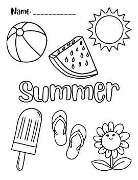 Summer Coloring Page by Teaching With Lys | TPT