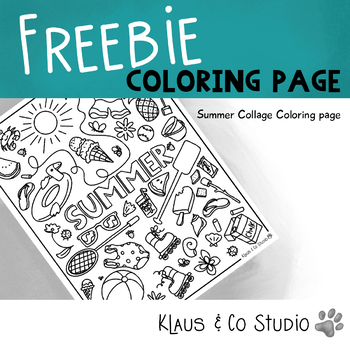 Preview of Summer Coloring Page Freebie