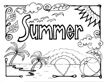 summertime coloring pages teaching resources teachers pay teachers