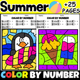 Summer Coloring Pages 1-20 Color By Number May Math Color 