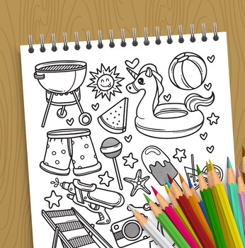 Preview of Summer Coloring Pages - 25 summer pages
