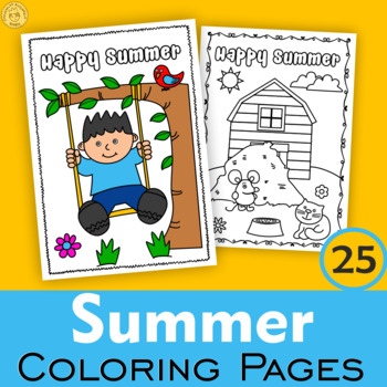 Preview of Summer Coloring Pages | End of the Year