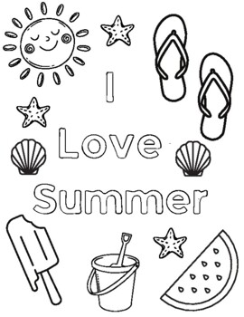 Summer Coloring Pages by Miss B and Things | TPT