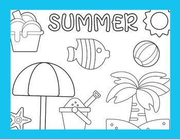 Summer Coloring Page for Kids by LailaBee | TPT