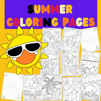 Summer Coloring Pages with beautiful writing papers For All Ages by ...