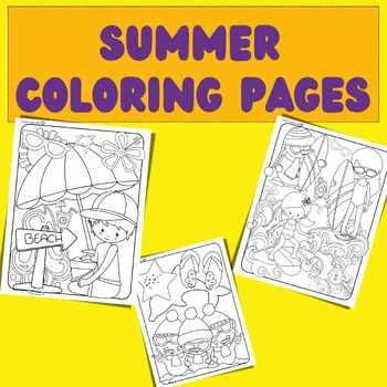 Summer Coloring Pages with beautiful writing papers For All Ages by ...