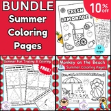 Summer Coloring Pages Activity: Summer Beach Coloring Shee