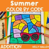 Summer Color by Number Addition Color by Code Coloring She