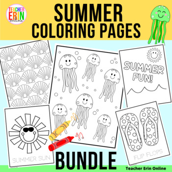 Download Summer Coloring Pages Bundle By Teacher Erin Online Tpt