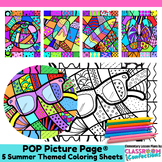 Summer Coloring Pages BUNDLE Fun Pop Art Coloring Sheet Ac