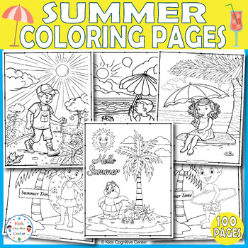 Preview of Summer Coloring Pages, Beach Coloring Sheets, End of The Year Coloring Sheets.