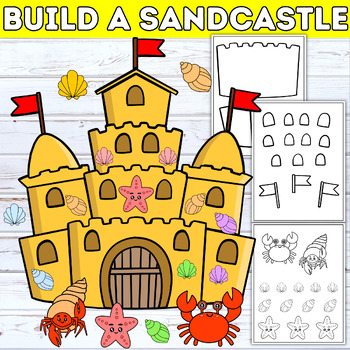 Preview of Summer Coloring Pages - Build a Sandcastle Craft End of Year Beach Activities