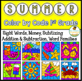 Summer Coloring Pages Color By Code First Grade