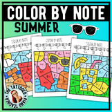 Summer Music Coloring Pages | Color By Code Music Notes | 