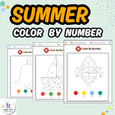 Summer Coloring Pages Color By Number For Kids
