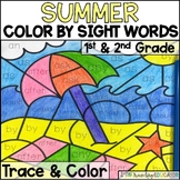Summer Coloring Sheets | Color By Sight Words for First an