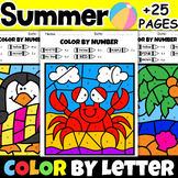Summer Coloring Pages | Color by Code Letter | Alphabet Co