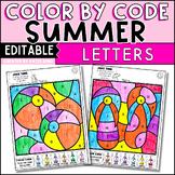 Summer Coloring Pages Color by Letter Recognition Practice