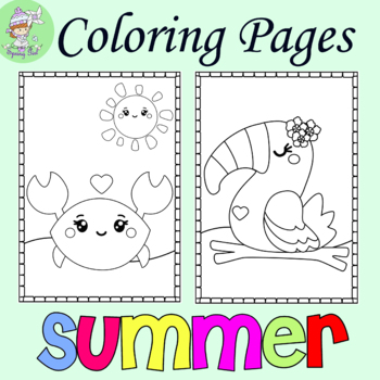 Summer Coloring Pages | Coloring Book by Spring Girl | TpT