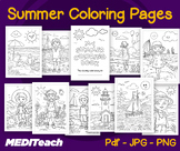 Summer Coloring Pages / Digital Summer Coloring sheets / P