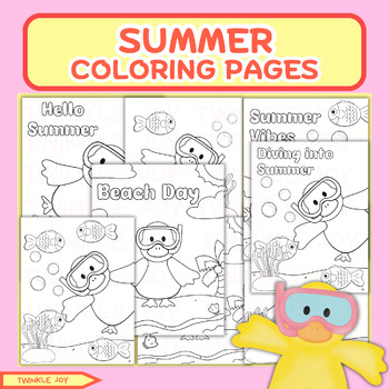 Summer Coloring Pages, Duckling Summer Coloring Pages, Summer Themes