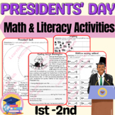 President’s Day Math and Literacy Activities, Math Center First Second Grade