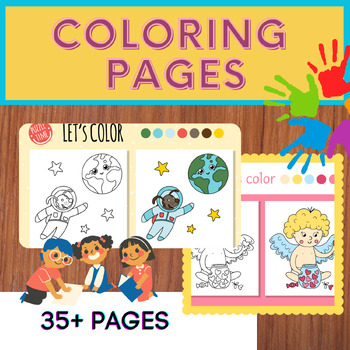 Preview of Summer Coloring Pages - Easy level