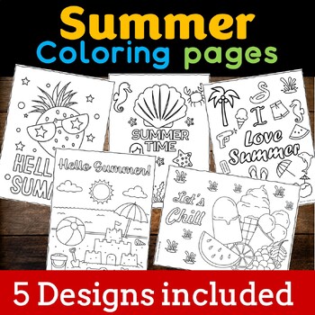 Summer Coloring Pages, End of School June July Activity- No Prep, Coloring