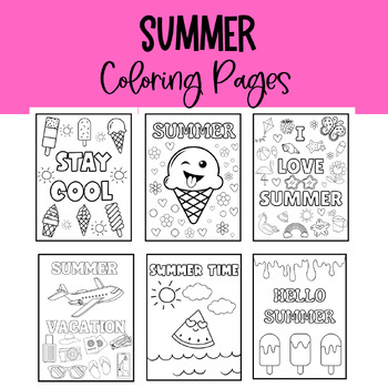 Summer Coloring Pages | End of the Year Coloring | 10 Coloring Pages