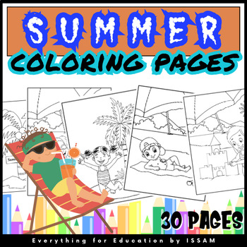 Summer Coloring Pages For Kindergarten/ Easy and Fun Drawings | TPT