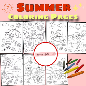 Summer Coloring Pages, Holiday Coloring Sheets by Lanoy Arts | TPT