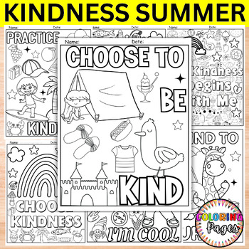 Preview of Summer Coloring Pages | Kindness Activities Growth Mindset SEL Morning Quotes