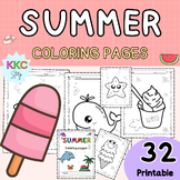 Summer Coloring Pages, Large Size For Preschool, Kindergar