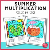 Summer Coloring Pages: Math Practice Multiplication Printable