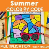 Summer Color by Number Multiplication Color by Code Colori