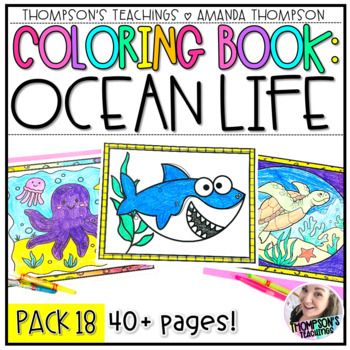 Preview of Ocean Animals Coloring Pages - Ocean Coloring Sheets - Ocean Theme